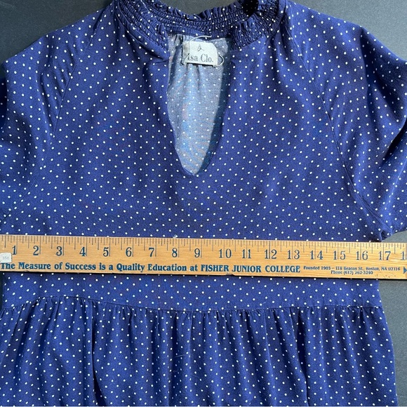 ISA CLO. POLKA DOT BLUE TIERED MIDI DRESS ?S/M - Picture 8 of 10